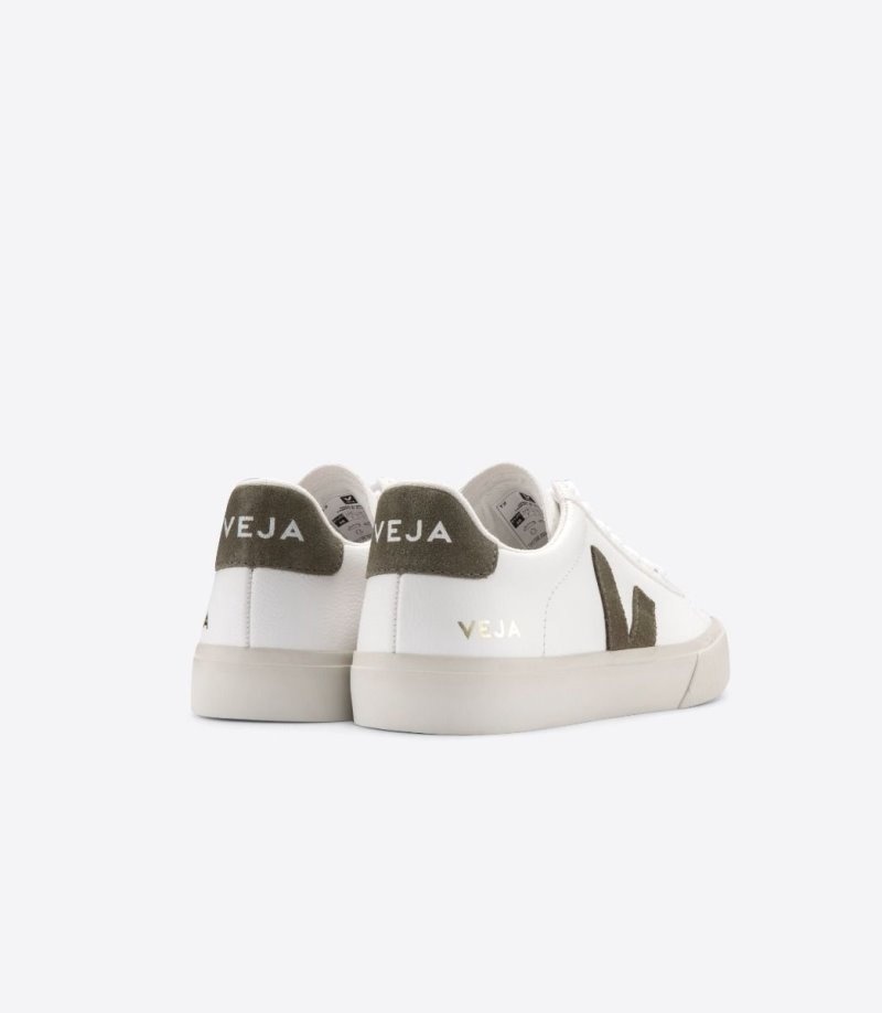 Mens Veja Campo Chromefree Trainers White / Olive KSA | RLQEV8