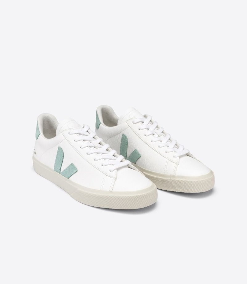 Mens Veja Campo Chromefree Trainers White / Light Green KSA | K1GHAT