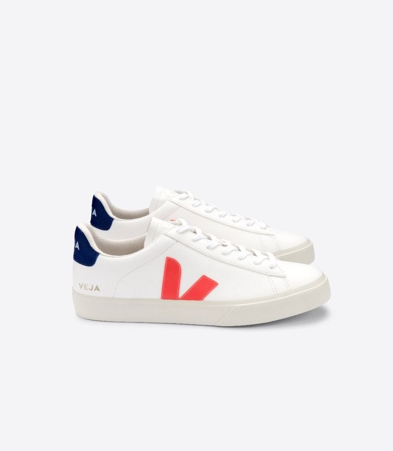 Mens Veja Campo Chromefree Trainers White / Orange KSA | GZYV5Y