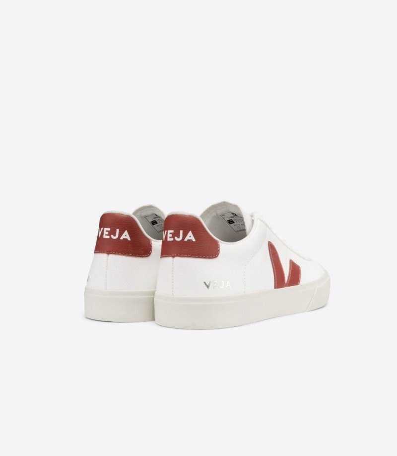 Mens Veja Campo Chromefree Trainers White / Red KSA | IDDVF0