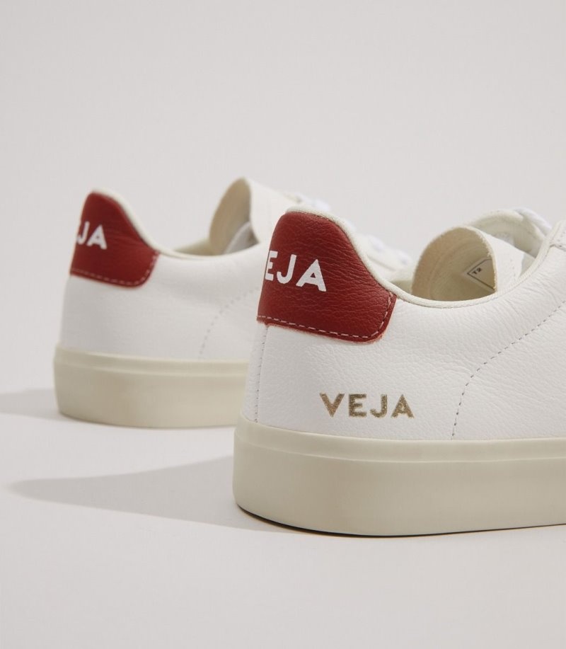 Mens Veja Campo Chromefree Trainers White / Red KSA | IDDVF0