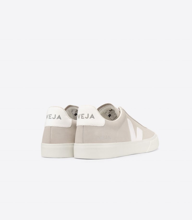 Mens Veja Campo Nubuck Trainers Beige / White KSA | S4V4L7