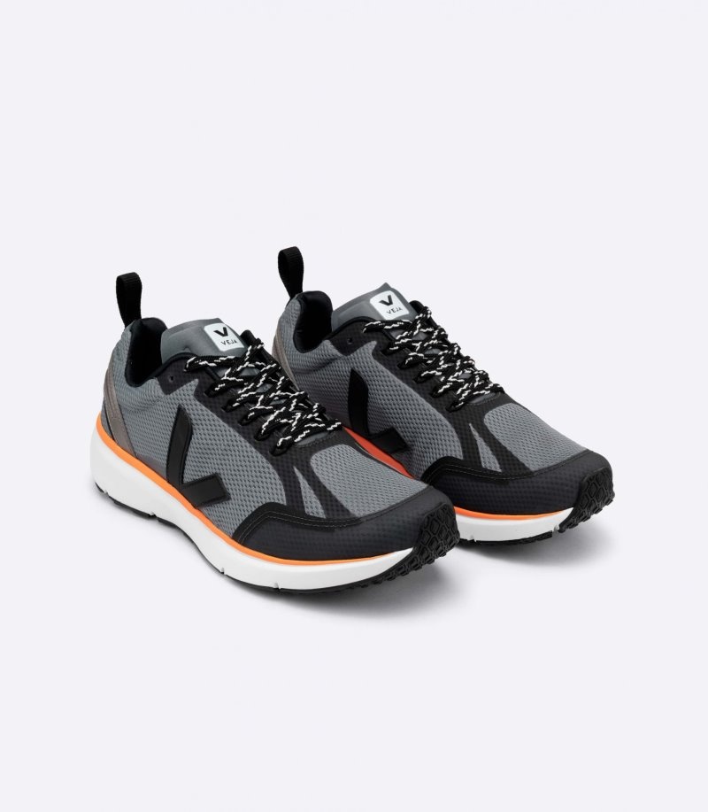 Mens Veja Condor 2 Alveomesh Trainers Black / Dark Grey / Orange KSA | UFLAYB