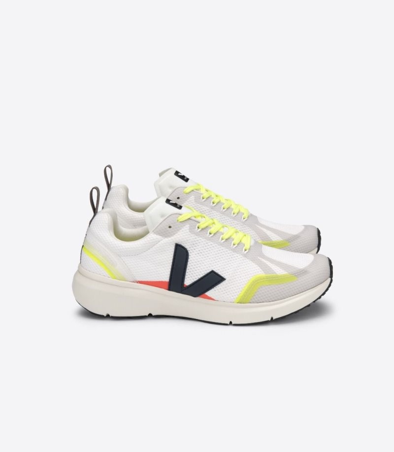 Mens Veja Condor 2 Alveomesh Trainers White / Navy / Yellow KSA | QUJ5FM