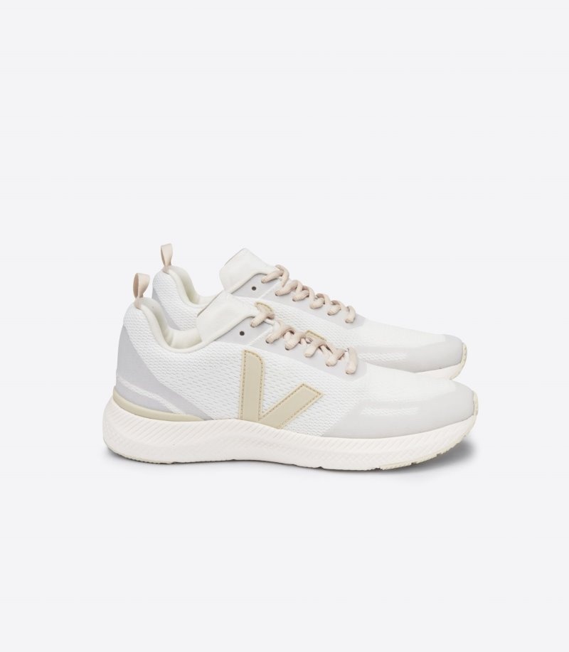 Mens Veja Impala Jacquard Trainers White / Beige KSA | STZARK