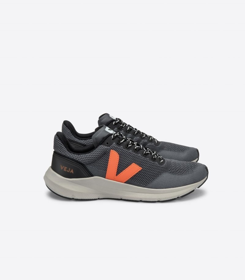 Mens Veja Marlin Lt V Knit Trainers Dark Grey / Orange KSA | B256QS