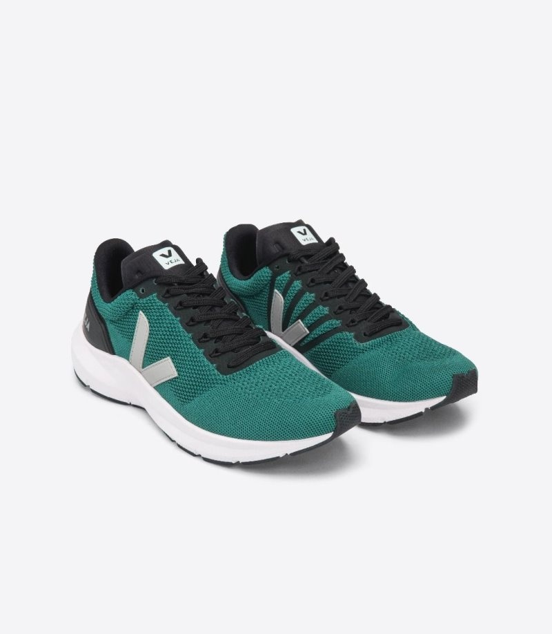 Mens Veja Marlin Lt V Knit Trainers Green / Grey KSA | 3VTKHA