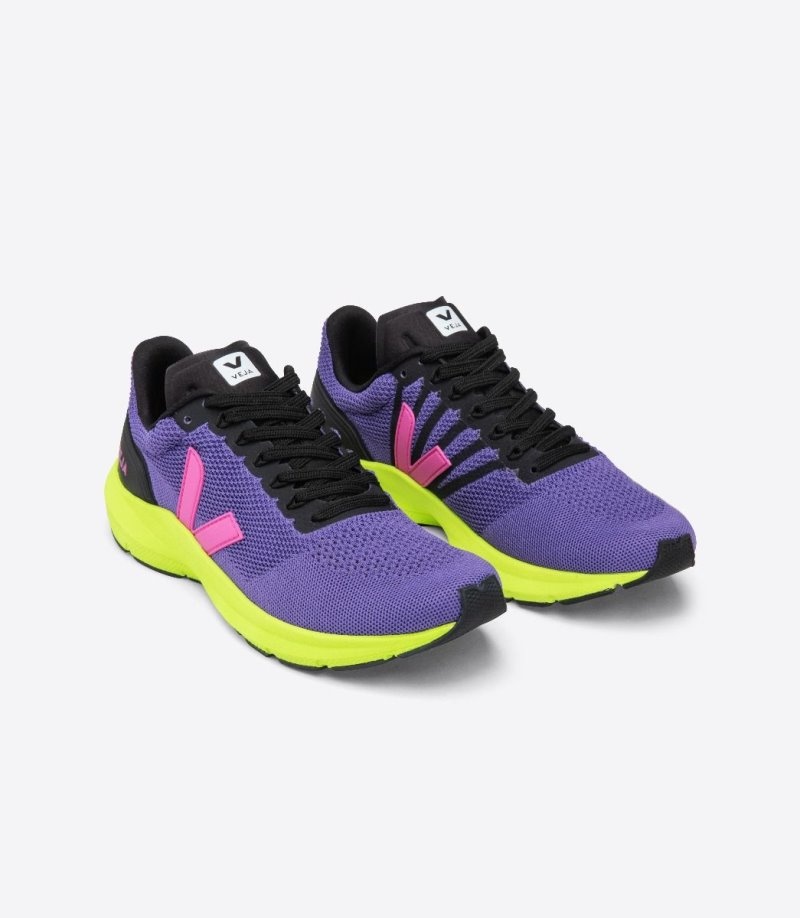 Mens Veja Marlin Lt V Knit Trainers Purple / Rose / Yellow KSA | NU37BB