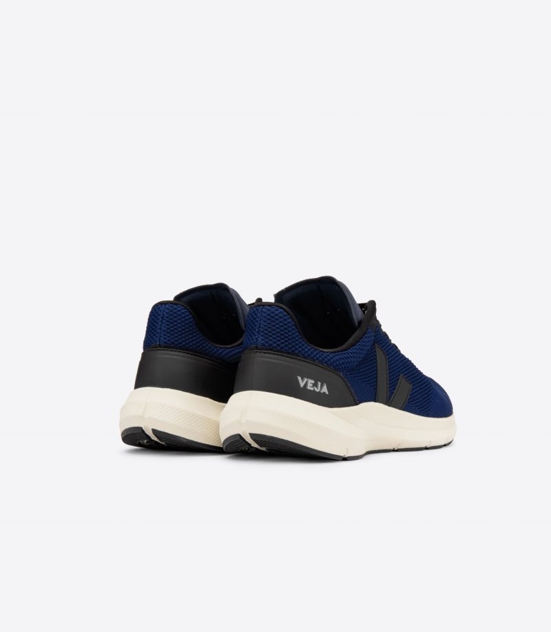 Mens Veja Marlin Lt V-knit Trainers Black / Dark Blue KSA | 7K1K1H