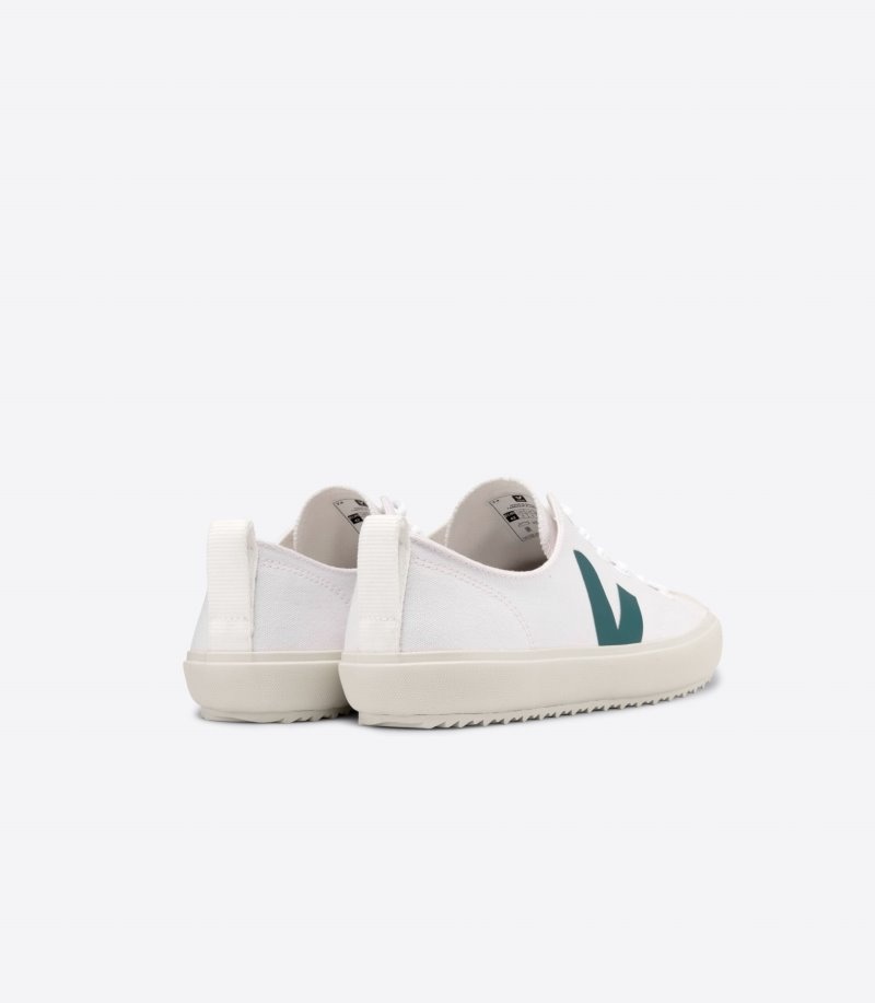 Mens Veja Nova Canvas Trainers White / Green KSA | CWN-5284