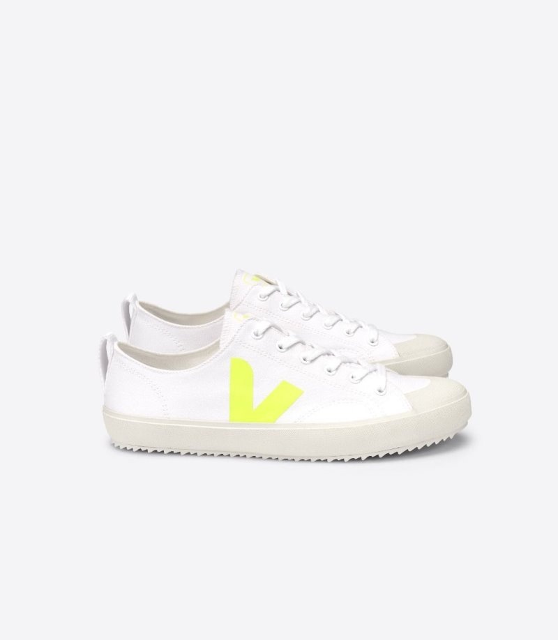 Mens Veja Nova Canvas Trainers White / Yellow KSA | HVD-6554