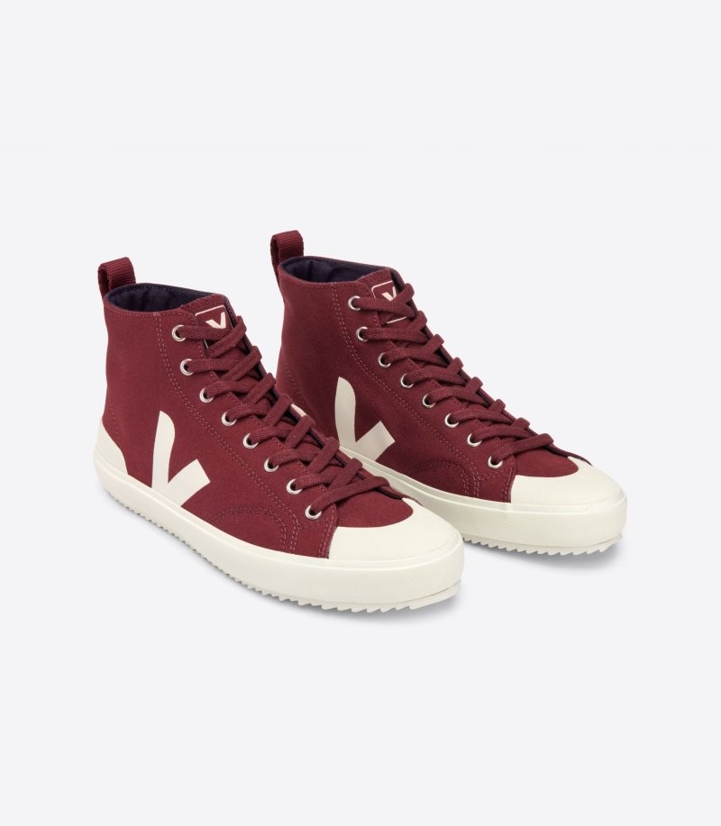 Mens Veja Nova Ht Canvas Trainers Burgundy KSA | JEY-5192