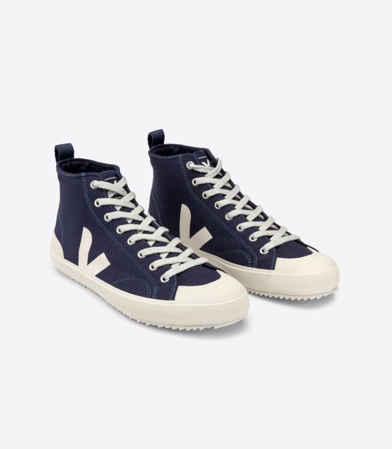 Mens Veja Nova Ht Canvas Trainers Navy KSA | CFB-3444