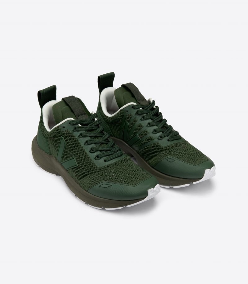 Mens Veja Performance Runner V-knit Veja X Rick Owens Trainers Dark Green KSA | 40NCCJ