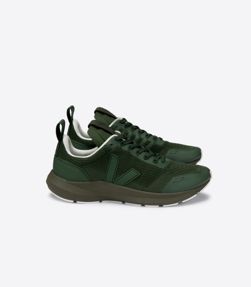 Mens Veja Performance Runner V-knit Veja X Rick Owens Trainers Dark Green KSA | 40NCCJ