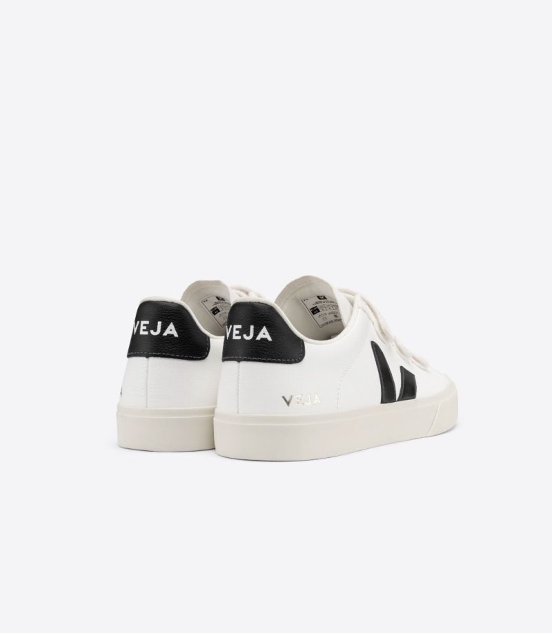 Mens Veja Recife Chromefree Leather Trainers White / Black KSA | M7NJDZ