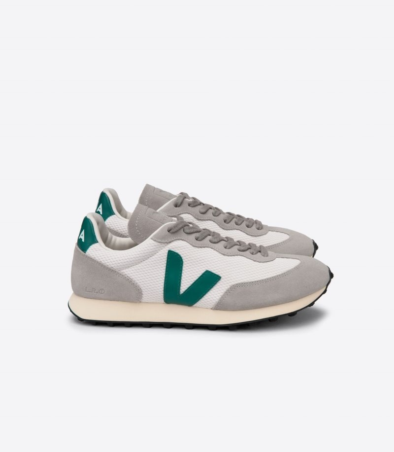 Mens Veja Rio Branco Alveomesh Trainers Grey / White / Green KSA | OQ5A64