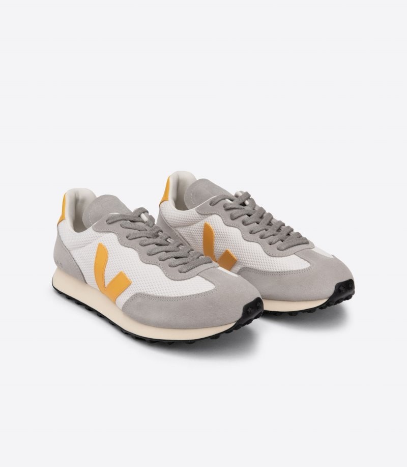 Mens Veja Rio Branco Alveomesh Trainers Grey / White / Yellow KSA | I8JV79