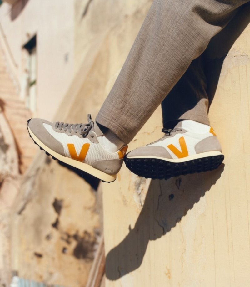 Mens Veja Rio Branco Alveomesh Trainers Grey / White / Yellow KSA | I8JV79