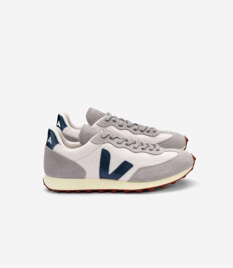 Mens Veja Rio Branco Hexamesh Gravel Trainers Navy / Blue / Grey KSA | MVHWDG