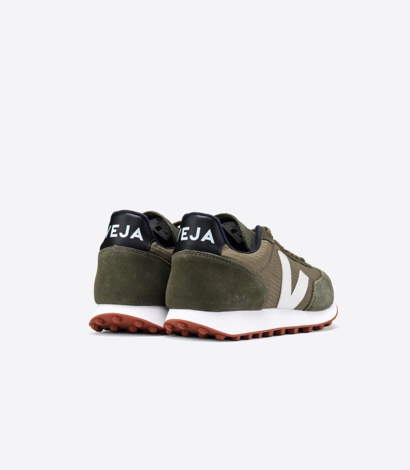 Mens Veja Rio Branco Ripstop Trainers Olive / White KSA | S0WARR