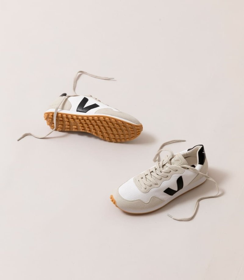 Mens Veja Sdu REC Alveomesh Trainers White / Black / Beige KSA | BYC-6938