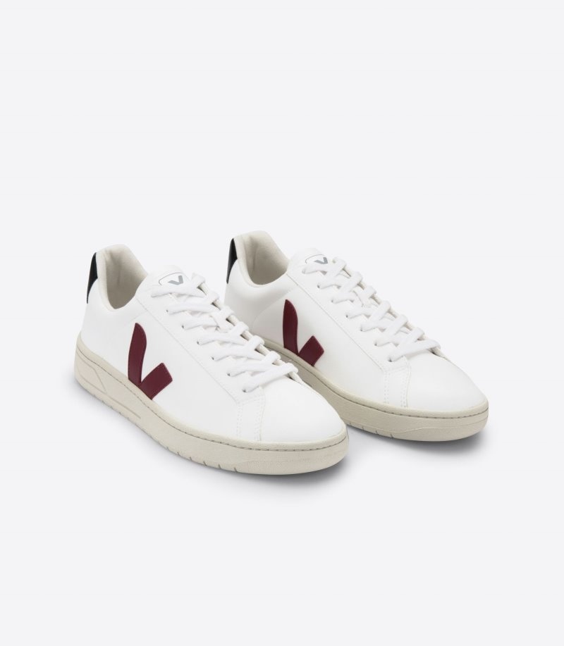 Mens Veja Urca CWL Trainers White / Black / Burgundy KSA | P9GPH2