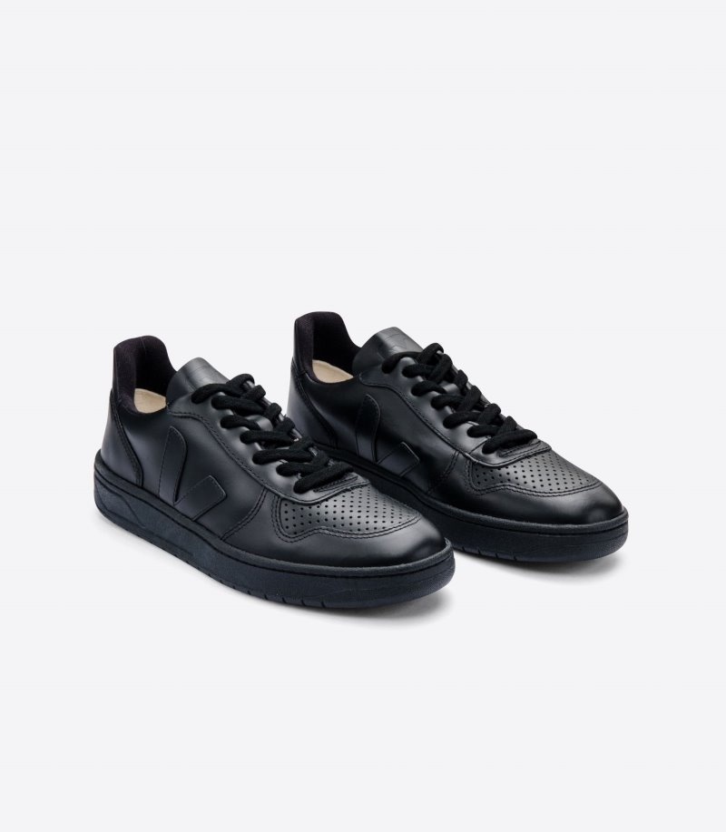 Mens Veja V-10 CWL Trainers Black KSA | QWMYX3