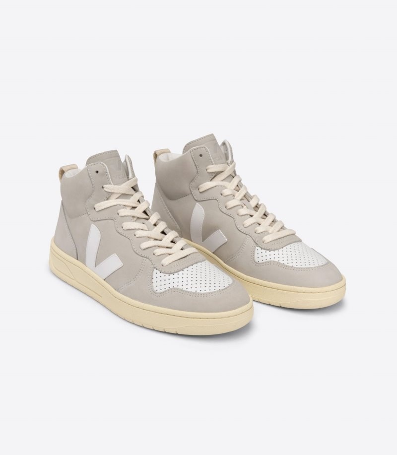 Mens Veja V-15 Nubuck Trainers Beige / White KSA | 6YVK95