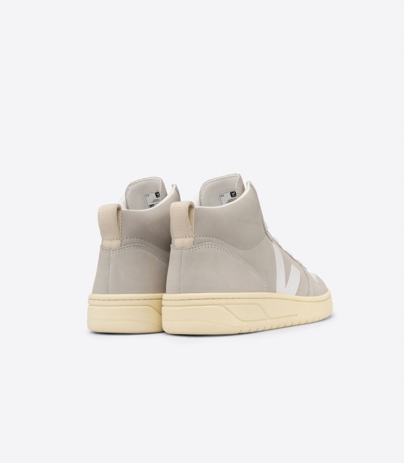 Mens Veja V-15 Nubuck Trainers Beige / White KSA | 6YVK95