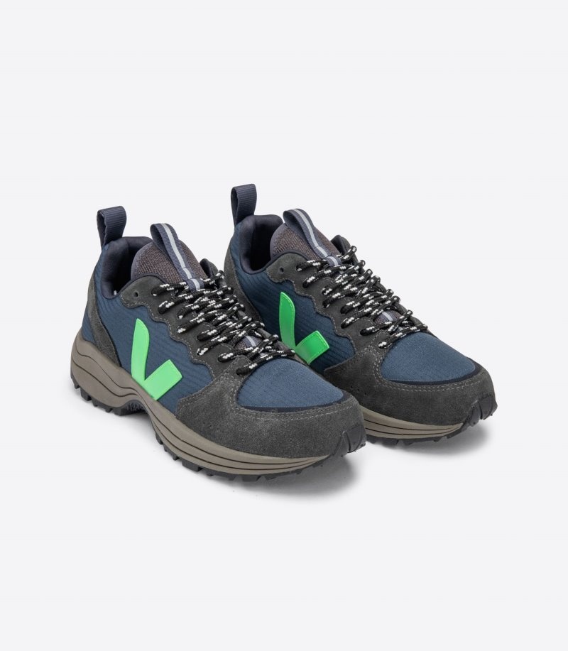 Mens Veja Venturi Ripstop Trainers Navy / Dark Gery / Green KSA | 57QKU4