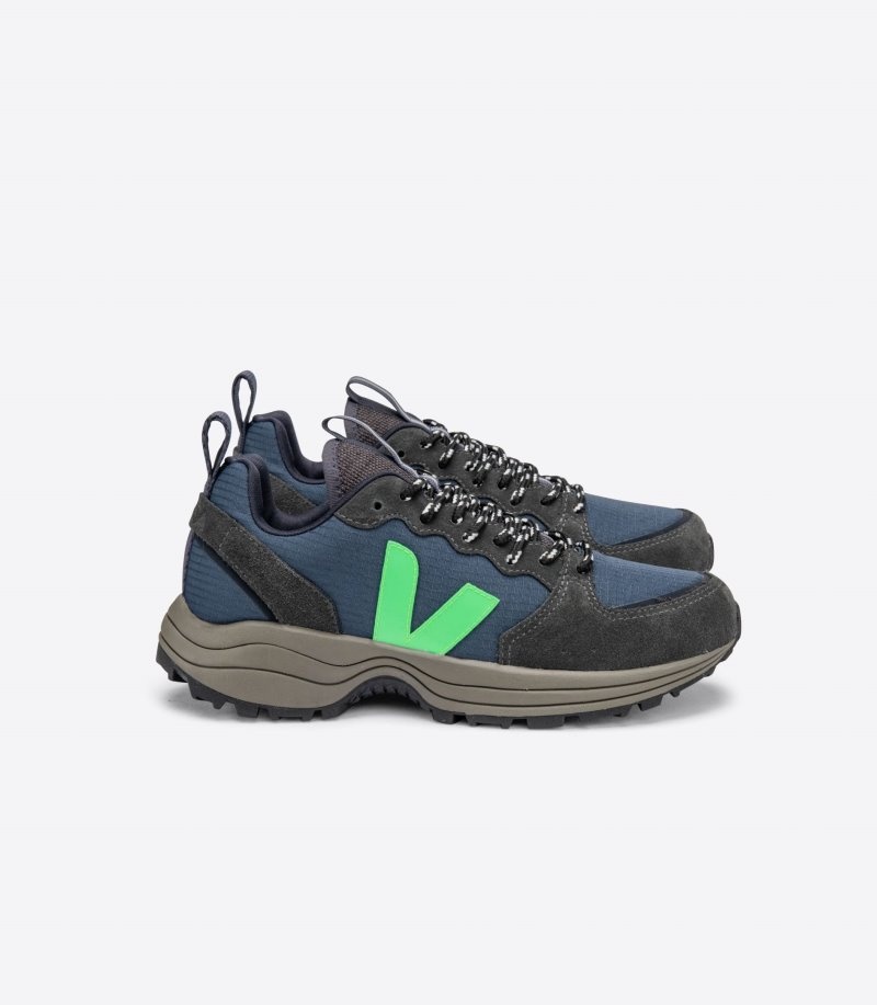 Mens Veja Venturi Ripstop Trainers Navy / Dark Gery / Green KSA | 57QKU4