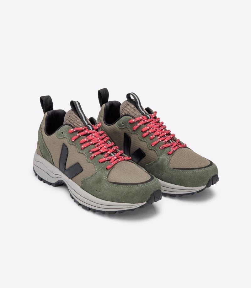 Mens Veja Venturi Ripstop Trainers Olive / Black KSA | QJ5FXX