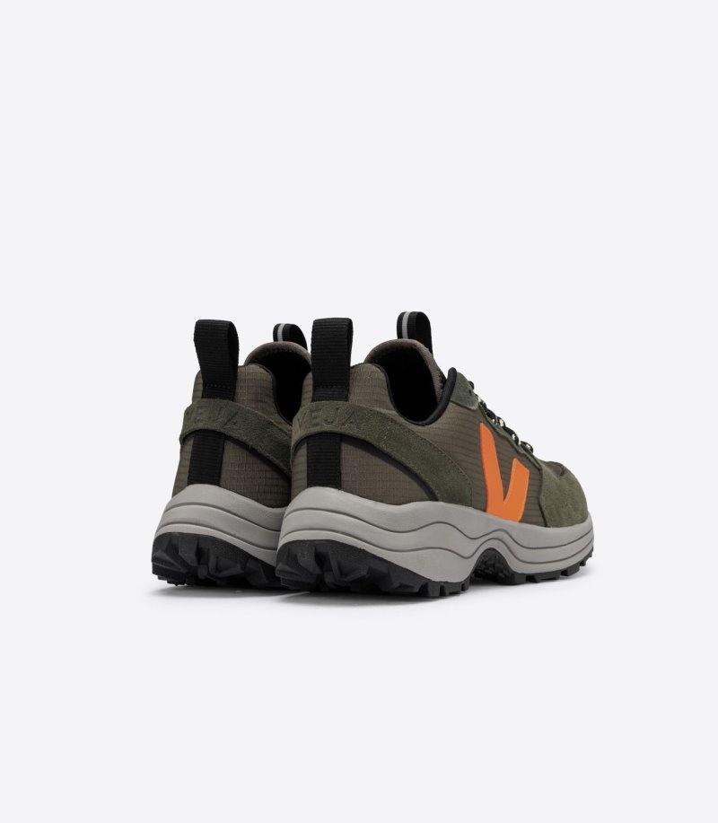 Mens Veja Venturi Ripstop Trainers Olive / Orange KSA | 2PGOWN