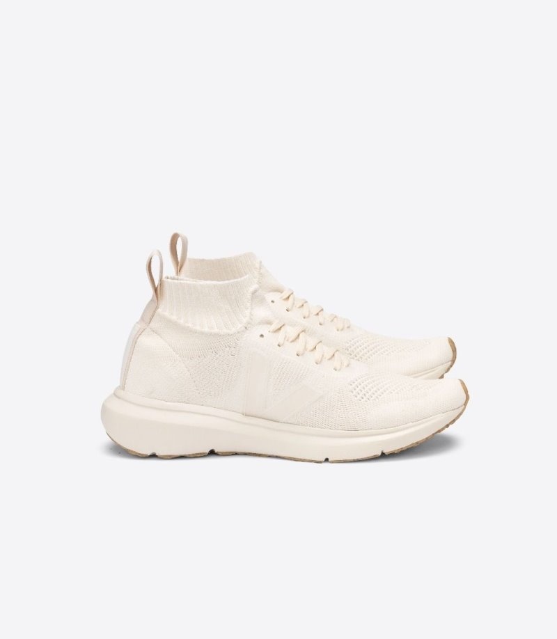 Mens Veja V-knit Veja X Rick Owens Mid Trainers Cream KSA | F7AT5B