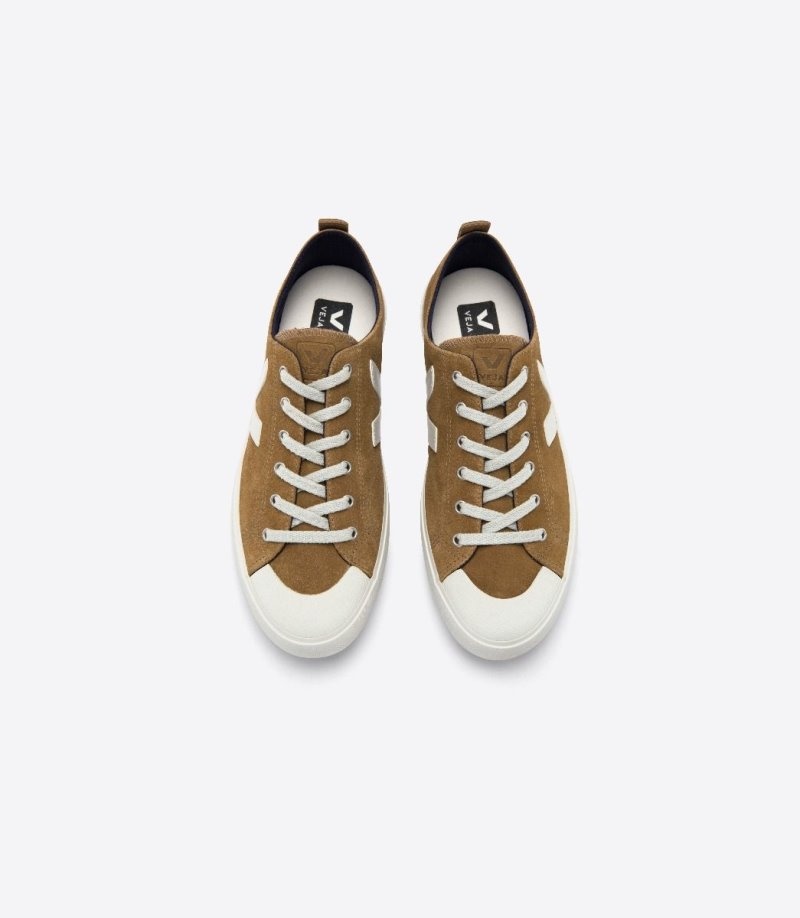 Mens Veja Vstore Nova Suede Trainers Brown / White KSA | AMF-0379