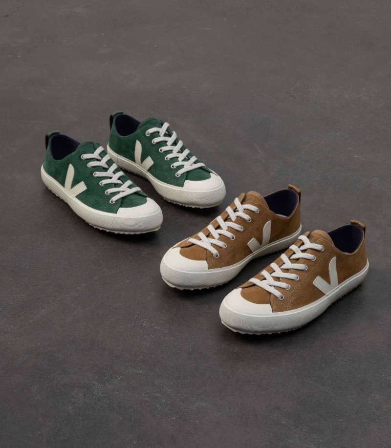 Mens Veja Vstore Nova Suede Trainers Brown / White KSA | AMF-0379