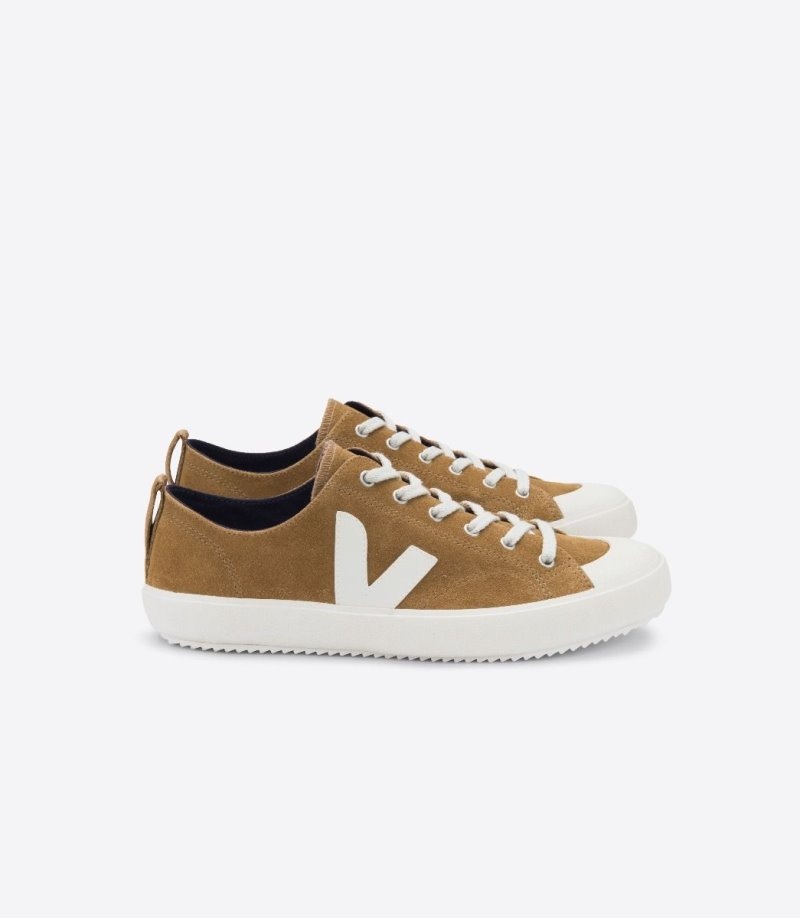 Mens Veja Vstore Nova Suede Trainers Brown / White KSA | AMF-0379