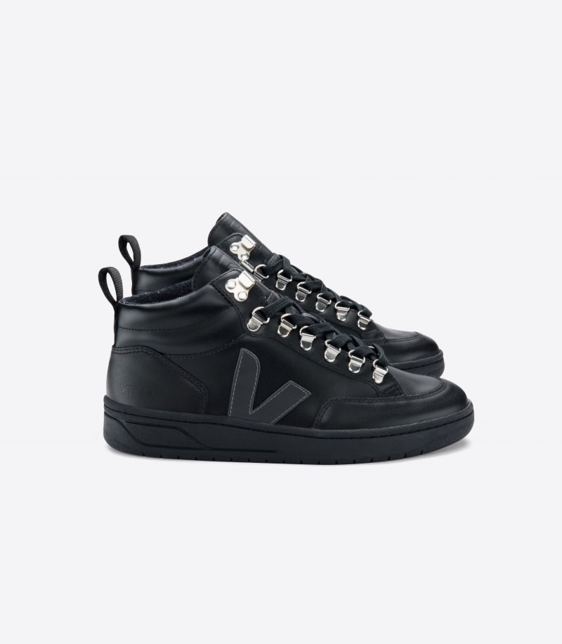 Mens Veja Vstore Roraima Leather Trainers Black KSA | K531KP