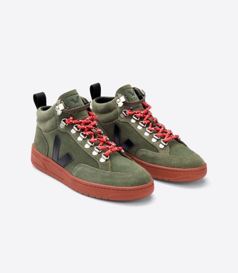 Mens Veja Vstore Roraima Trainers Olive / Black / Red KSA | LJQ1B1