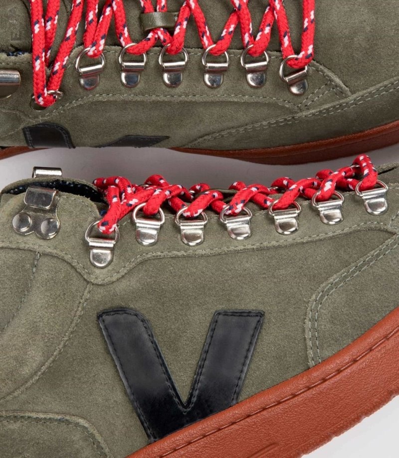 Mens Veja Vstore Roraima Trainers Olive / Black / Red KSA | LJQ1B1