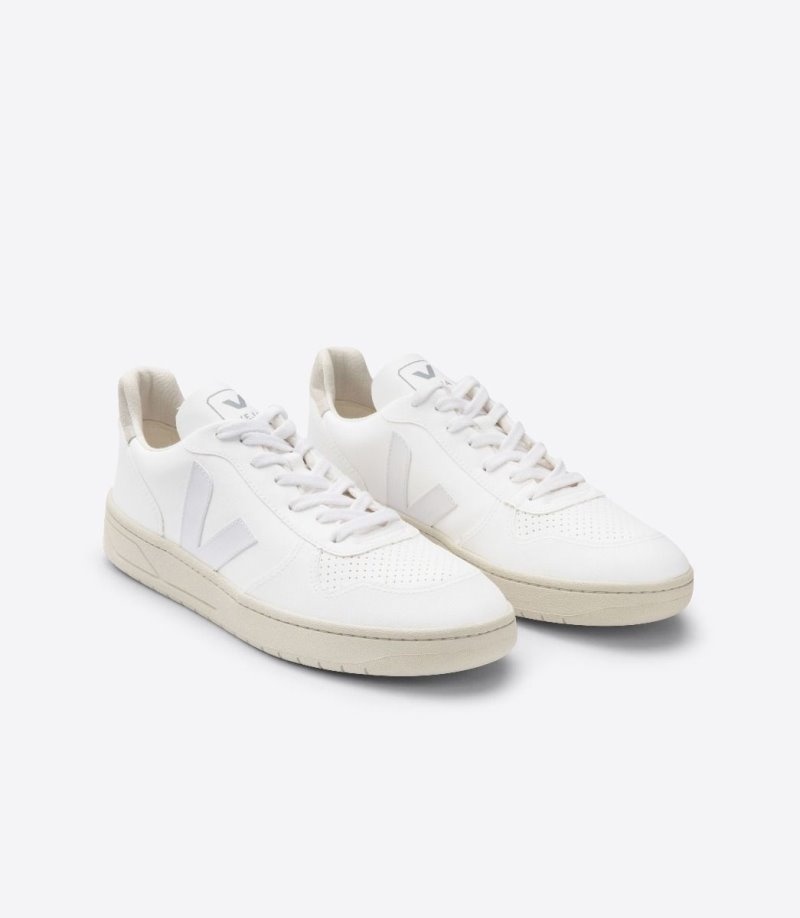 Mens Veja Vstore V-10 Trainers White KSA | 04HMW9