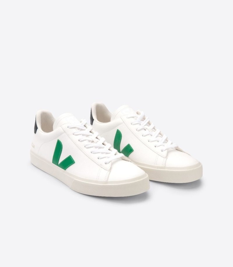 Womens Veja Campo Chromefree Trainers White / Green / Black KSA | STSBQH