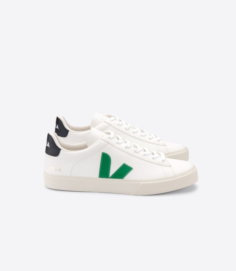 Womens Veja Campo Chromefree Trainers White / Green / Black KSA | STSBQH