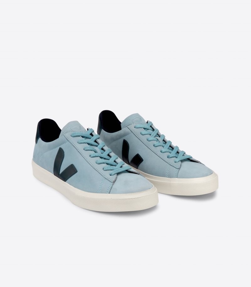 Womens Veja Campo Nubuck Trainers Blue / Navy KSA | D4O7N5