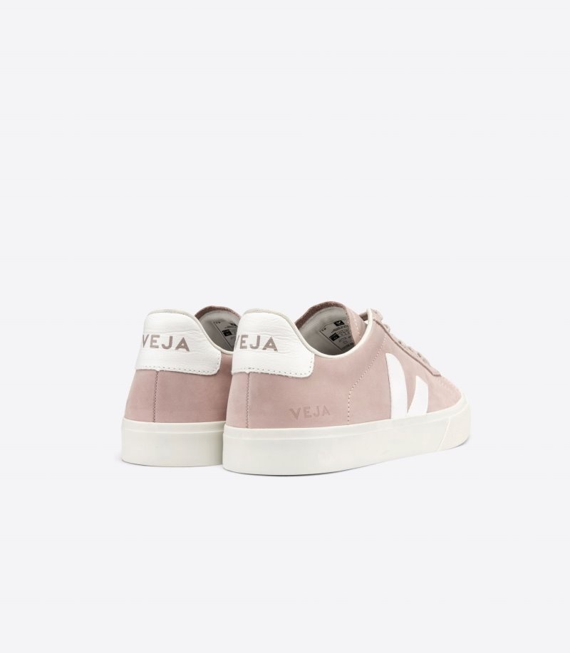 Womens Veja Campo Nubuck Trainers Pink / White KSA | 4KJ01J