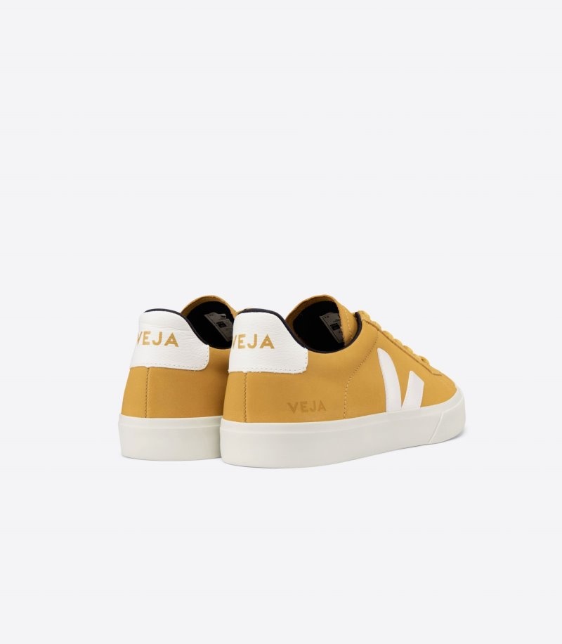 Womens Veja Campo Nubuck Trainers Yellow / White KSA | TP8RX7