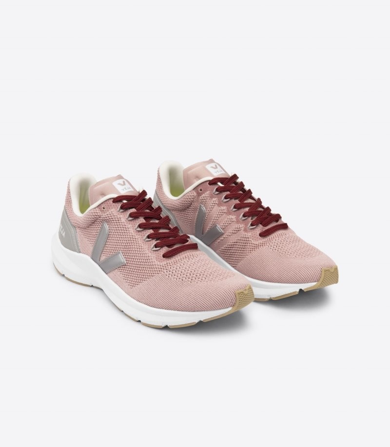 Womens Veja Marlin Lt V Knit Trainers Pink / Silver KSA | QUFJLY