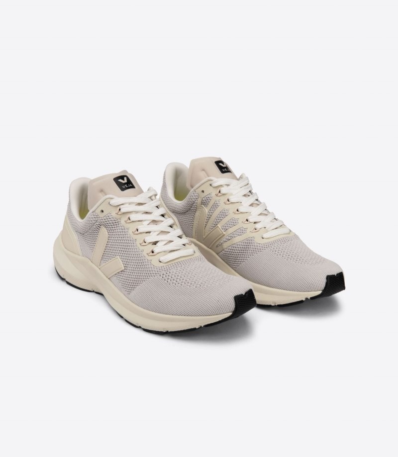 Womens Veja Marlin V-knit Trainers Grey / Beige KSA | H8L9ZR