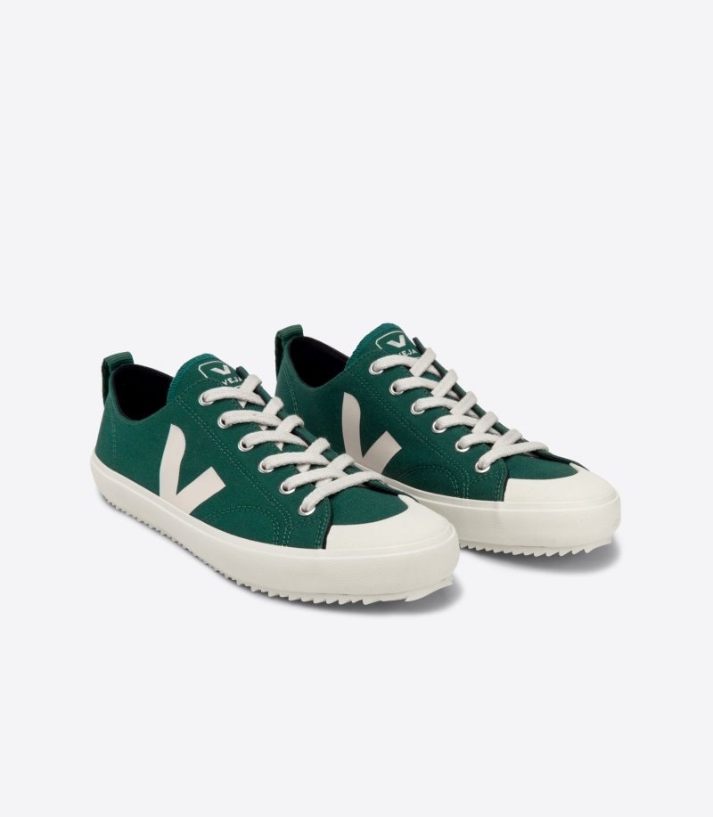 Womens Veja Nova Canvas Trainers Green / White KSA | INT-4457